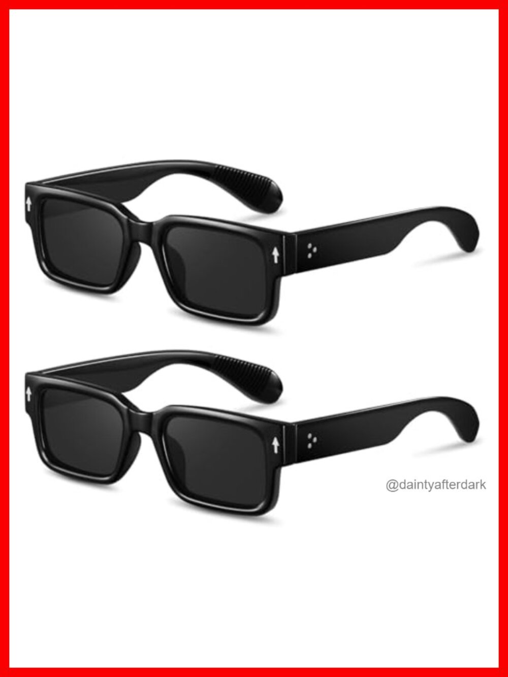 Chunky Rectangle Sunglasses UV400 Protection Unisex Adult